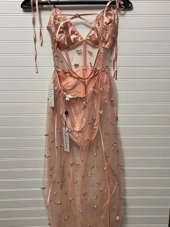 FOR LOVE AND LEMONS JASMINE ROSETTE MAXI DRESS SMALL - Picture 3 of 16